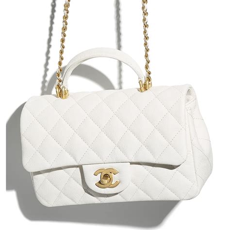 chanel white top handle bag|Chanel top handle bag small.